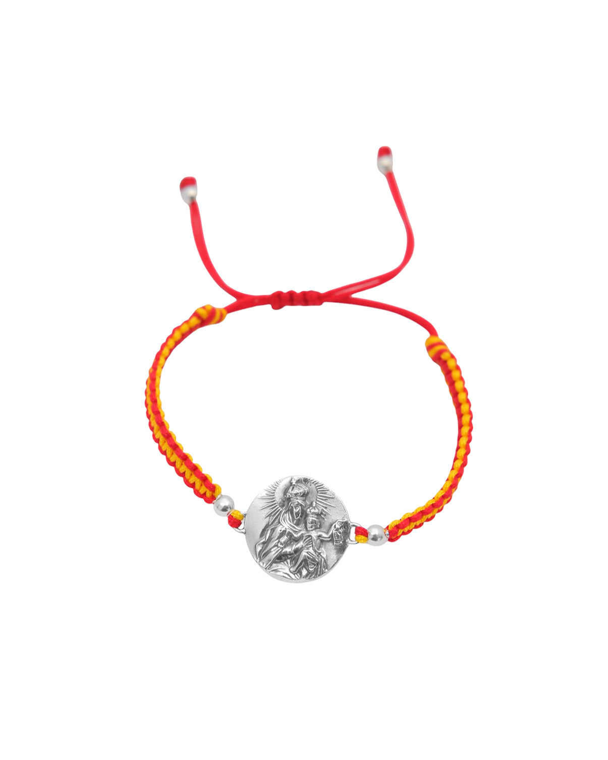 Pulsera bandera de España con escapulario en plata