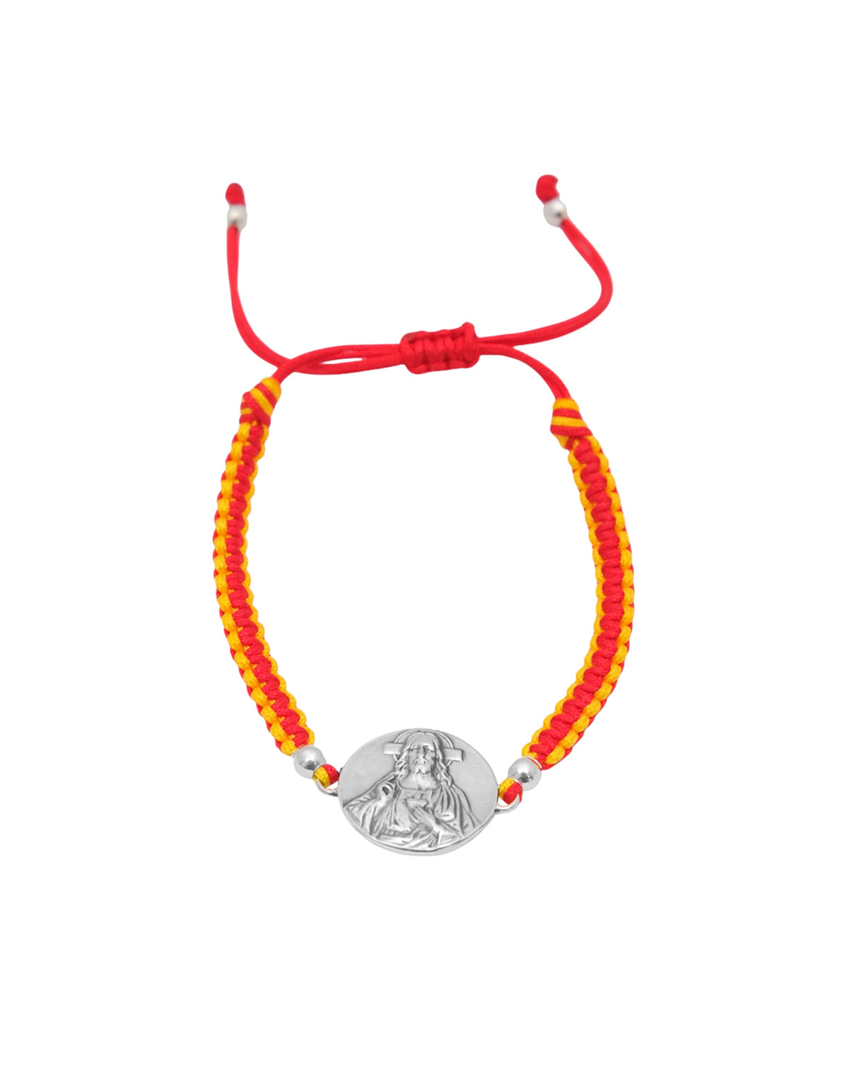 Pulsera bandera de España con escapulario en plata