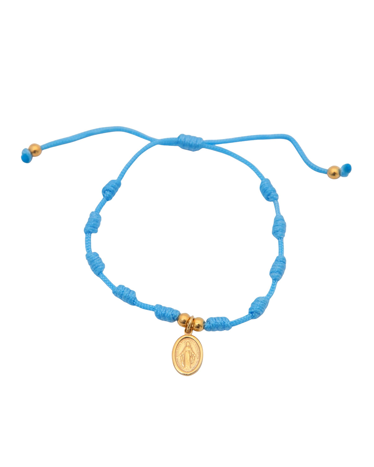 Pulsera cordon con virgen de la Milagrosa en baño de oro