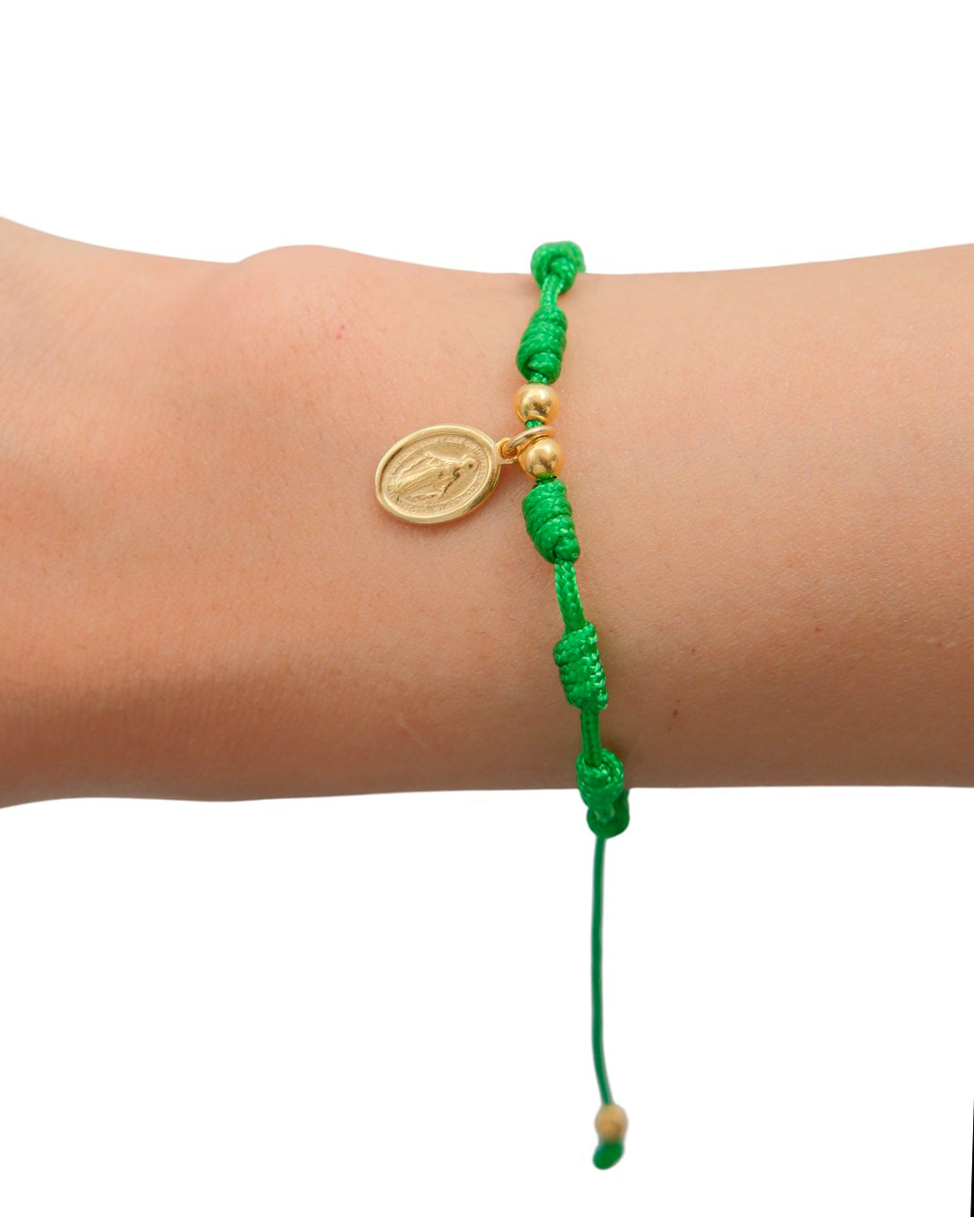 Vergoldetes Kordelarmband mit der Jungfrau der Wundertätigen