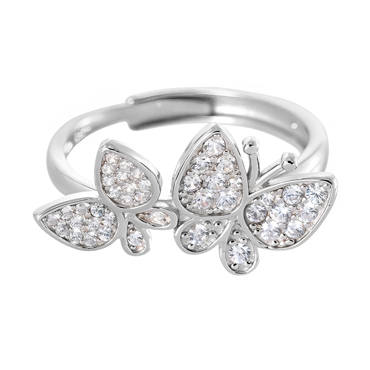 Anillo en plata con mariposas