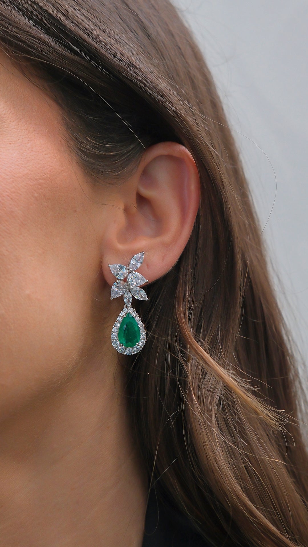 Pendientes joya esmeralda