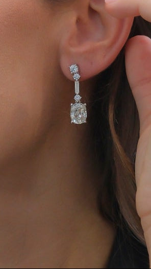 Pendientes largos en plata hidrotermal