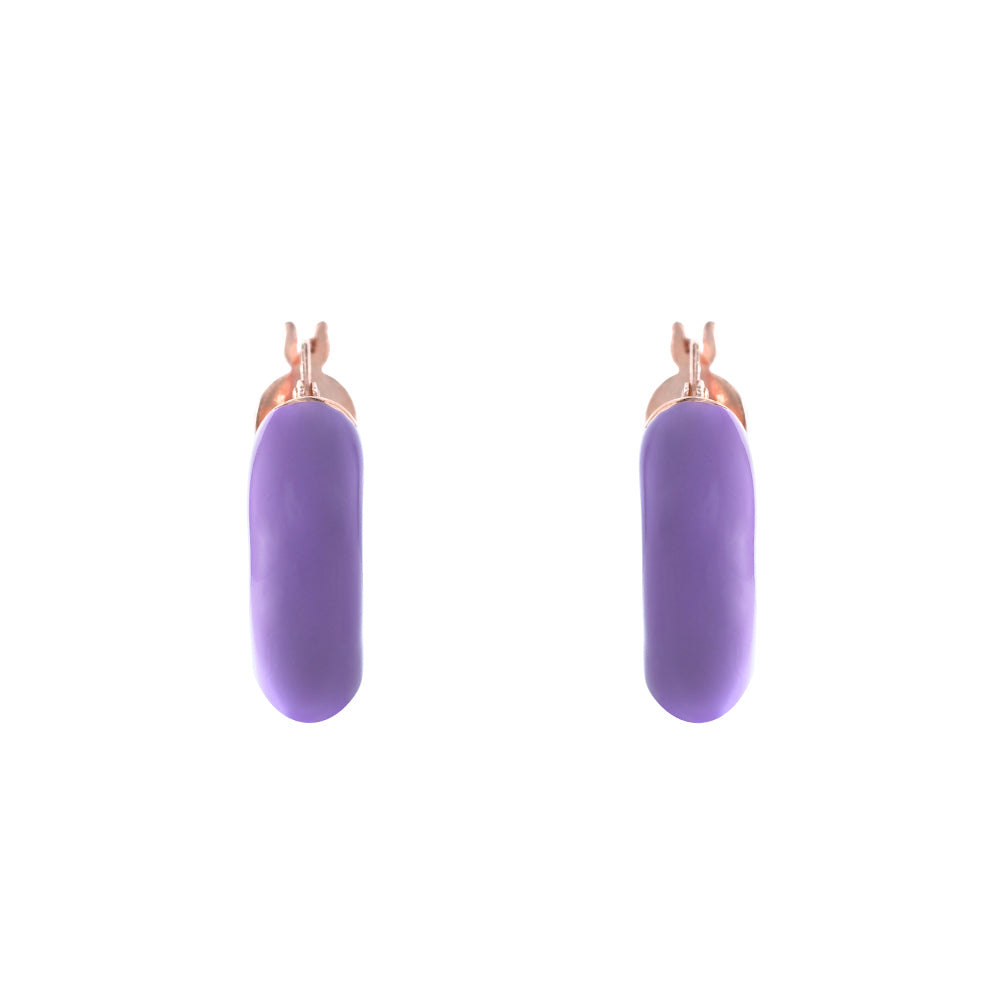 Aros con baño de oro en esmalte