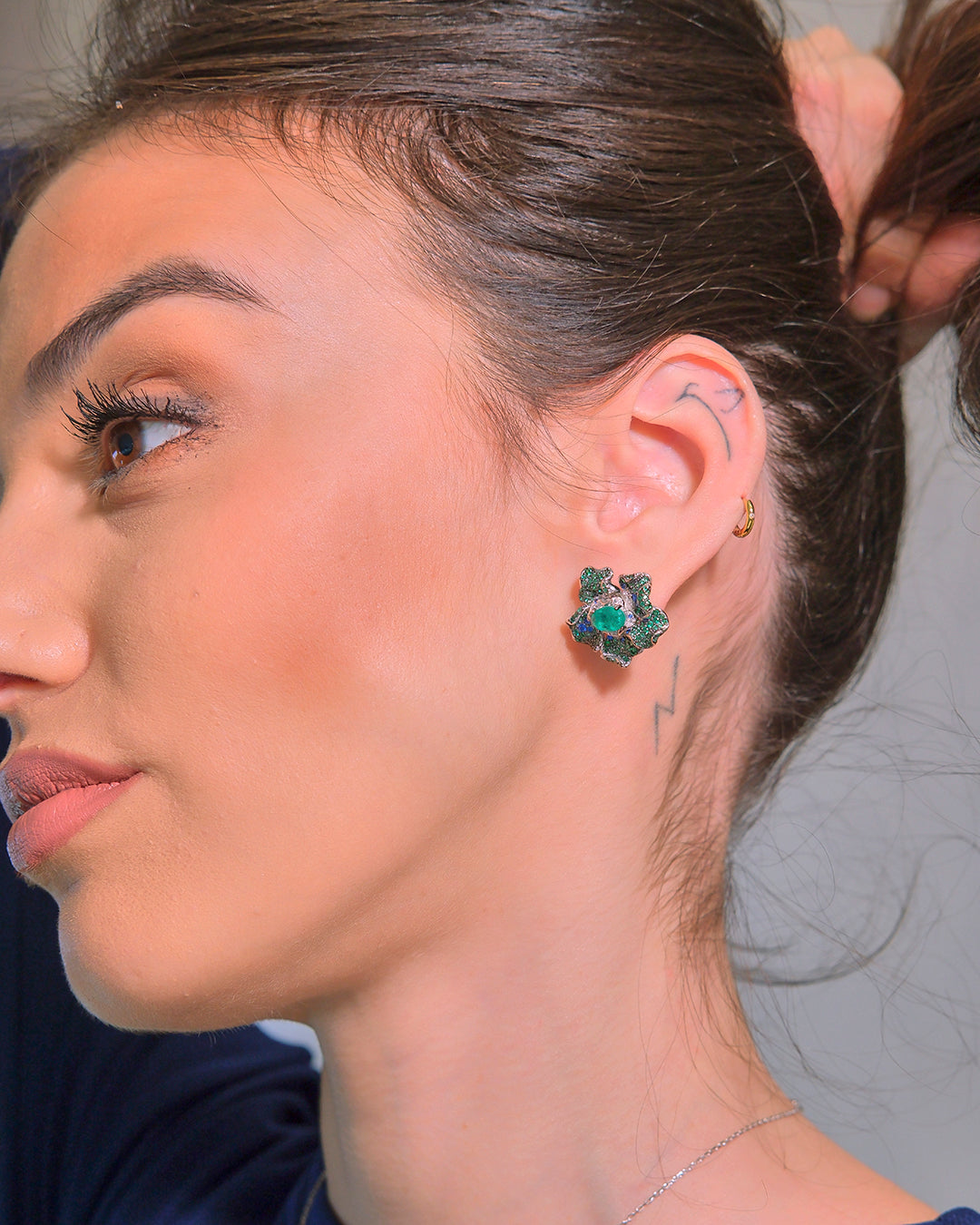 Pendientes de flores con circonitas