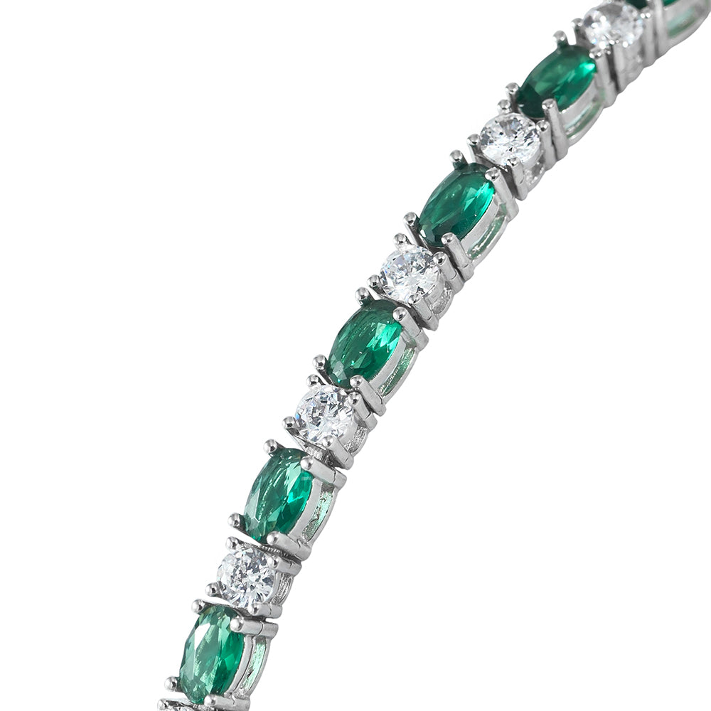 Pulsera en plata con circonitas de color