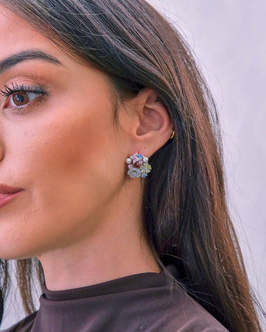 Pendientes flores y mariposas con circonitas