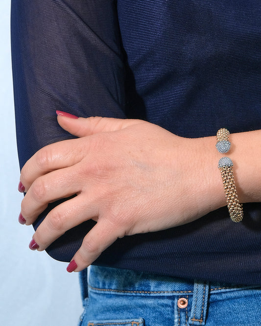 Pulsera malla con circonitas