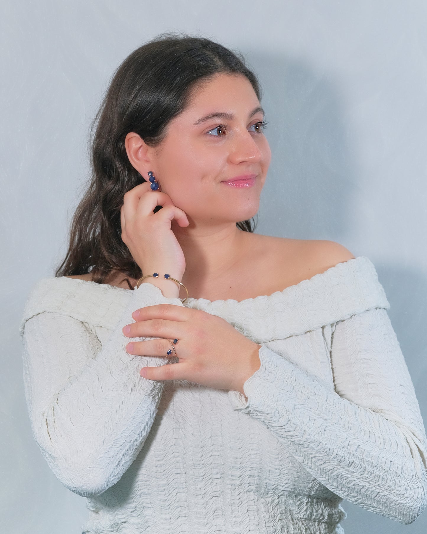 Rosa-blauer Achat-Crossing-Ring