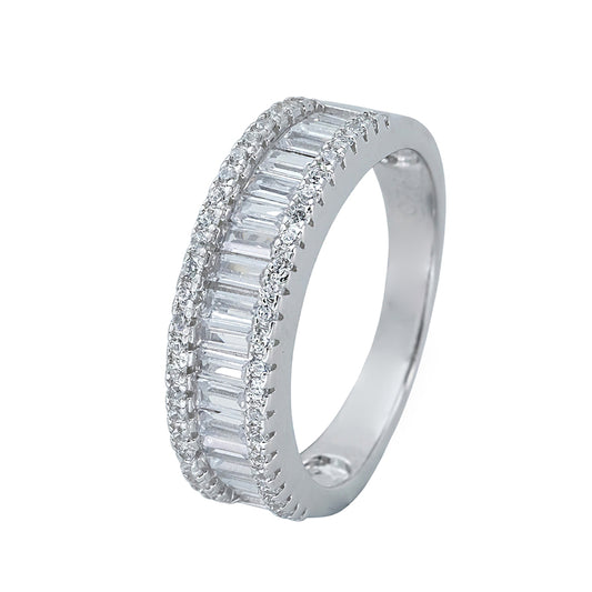 Anillo media alianza talla baguette