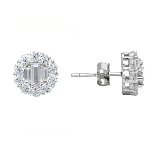 Pendientes roseta talla baguette
