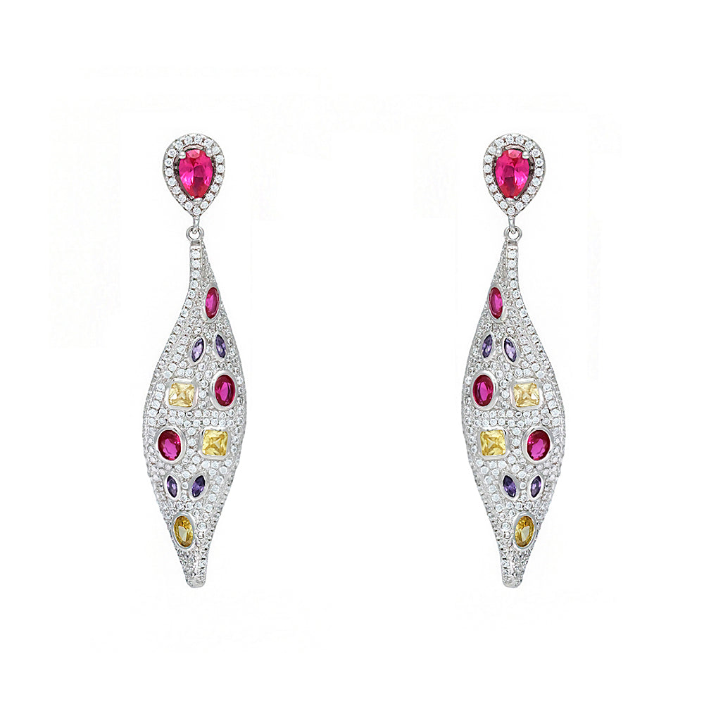 Pendientes espiral en pave de circonitas