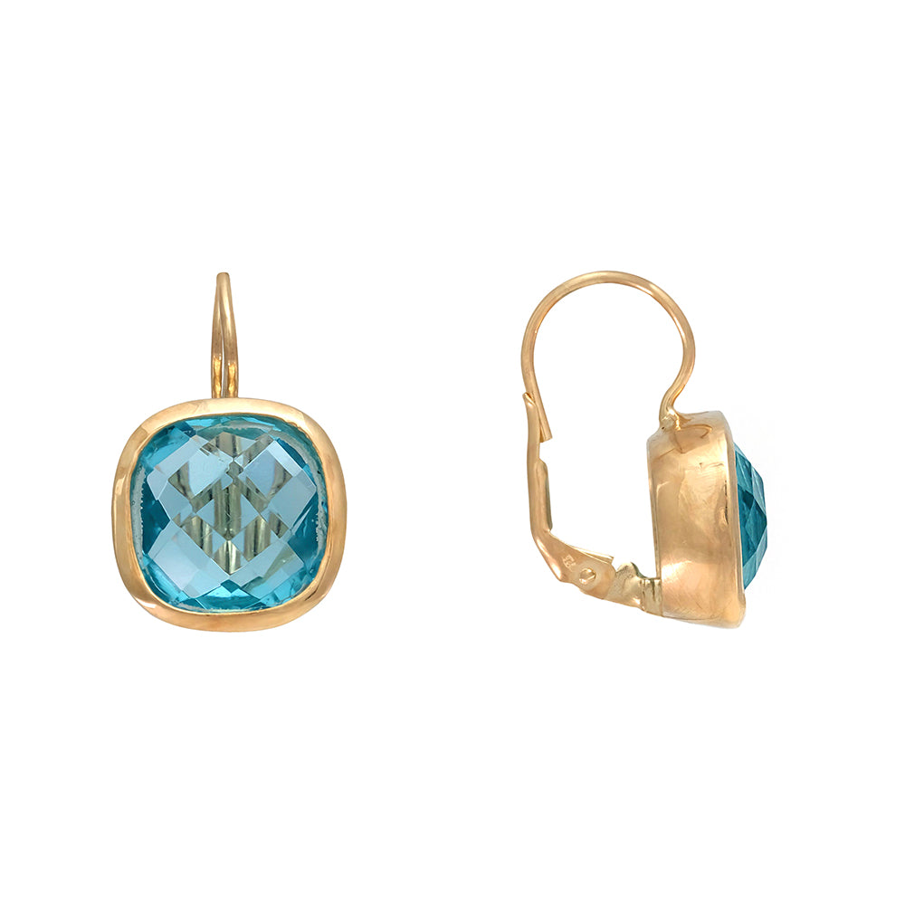 Pendientes topacio azul