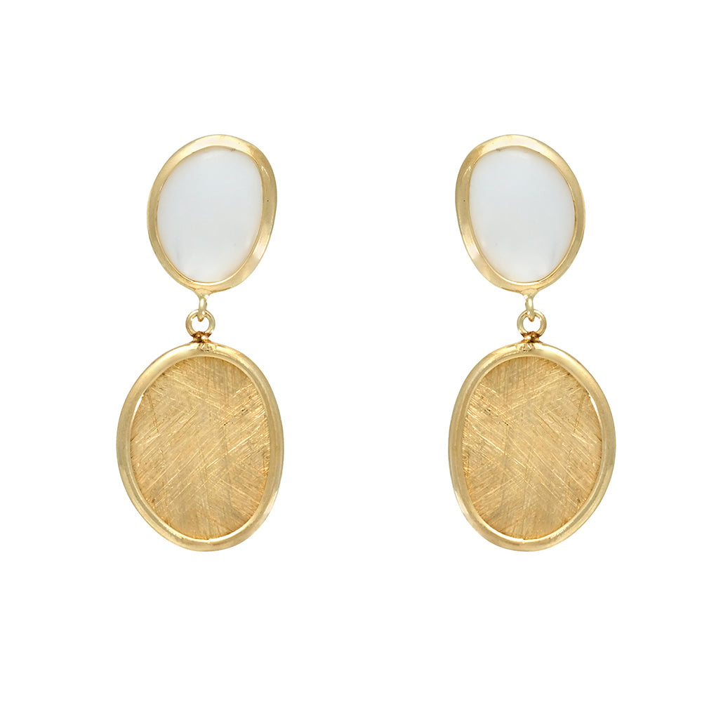 Double matte mother-of-pearl earrings