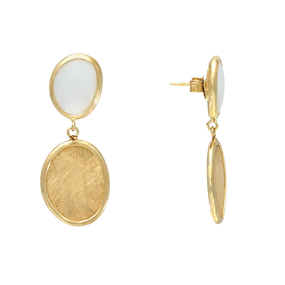 Double matte mother-of-pearl earrings