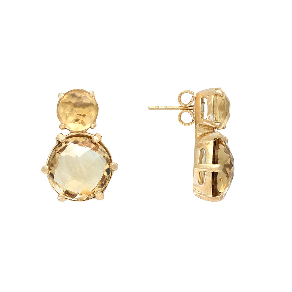 Pendientes dobles citrinos