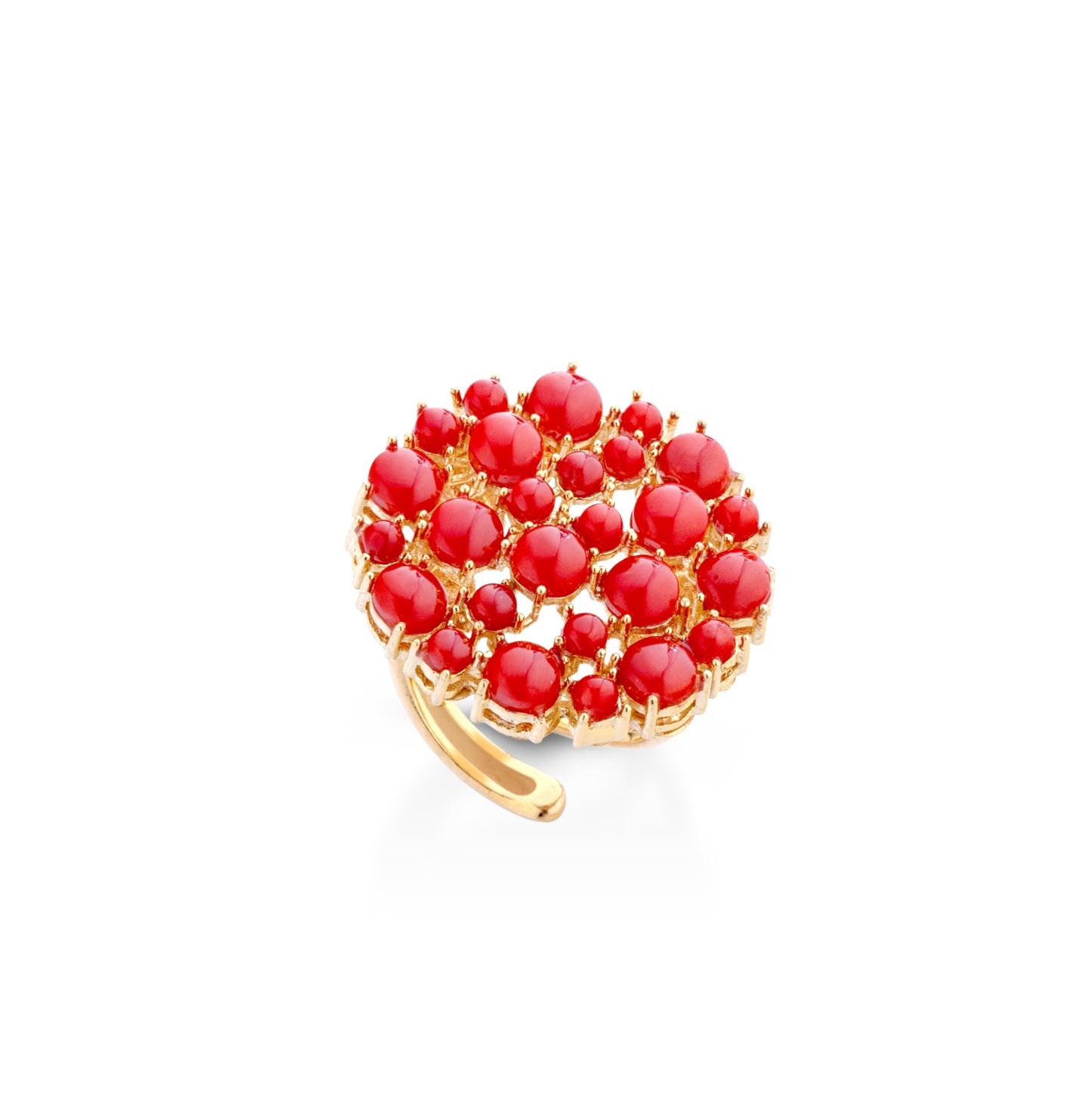 Anillo espectacular en coral