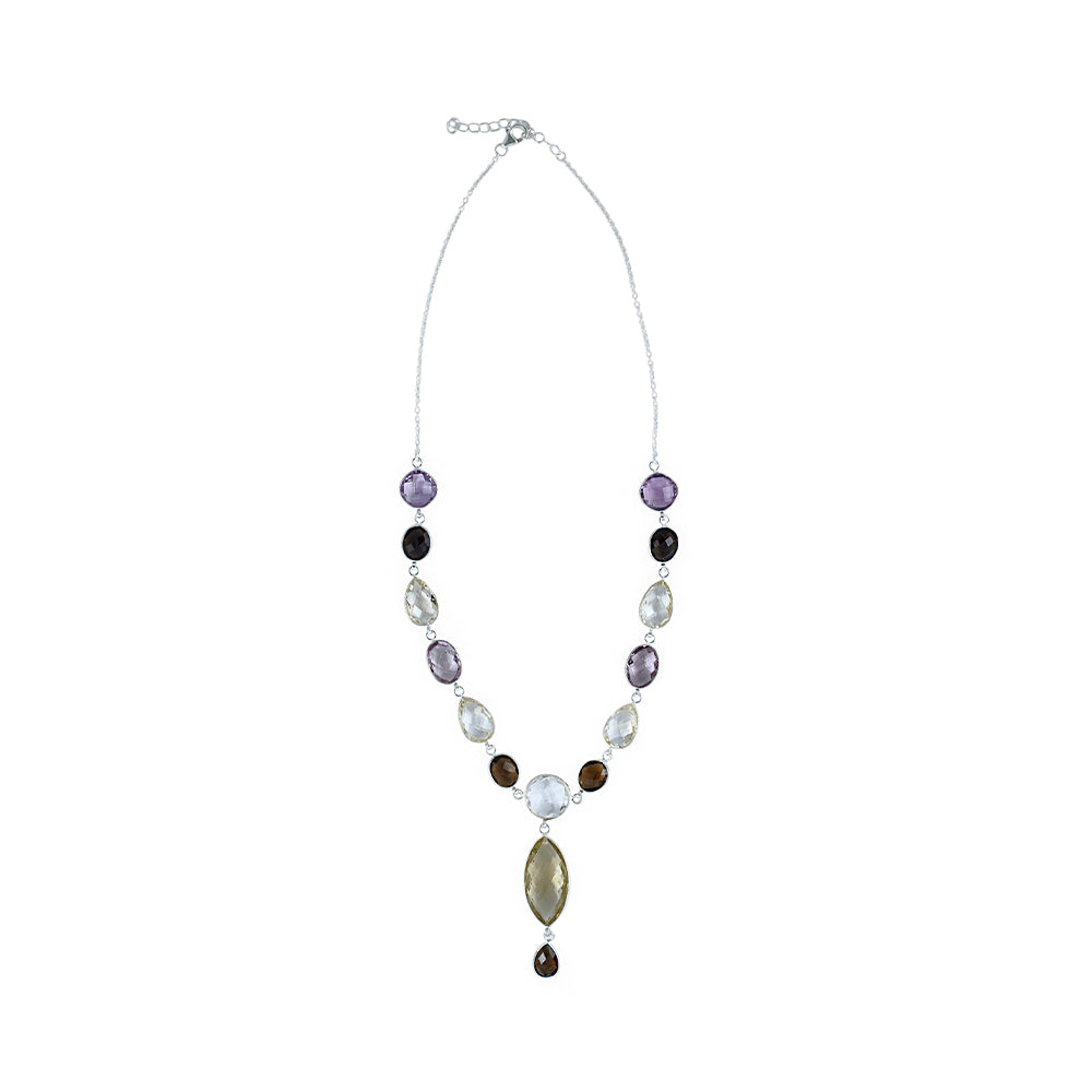 Collar en plata con piedras semipreciosas