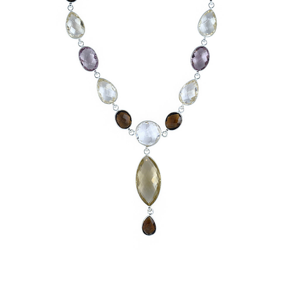 Collar en plata con piedras semipreciosas