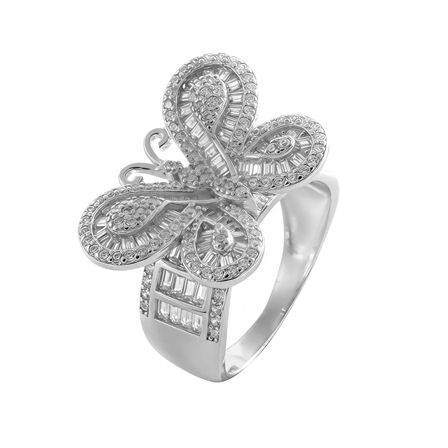 Anillo mariposa con circonitas