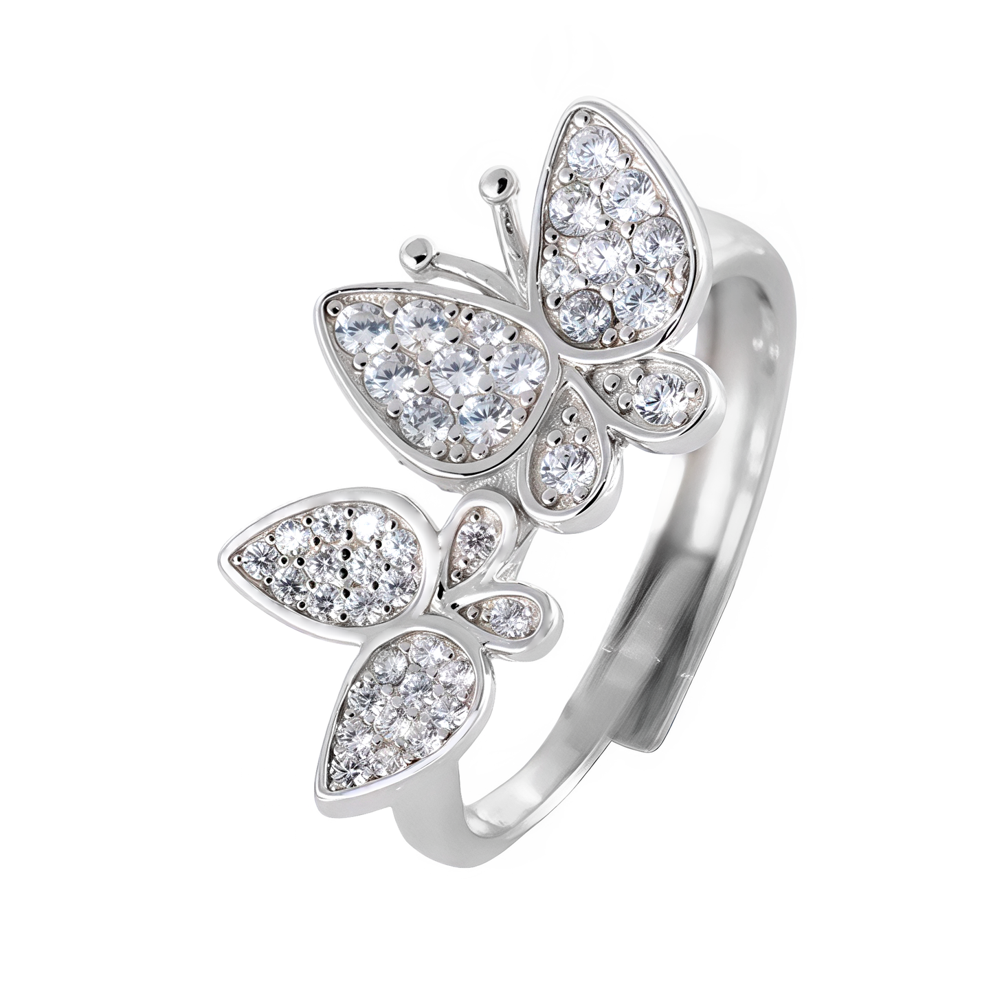 Anillo en plata con mariposas