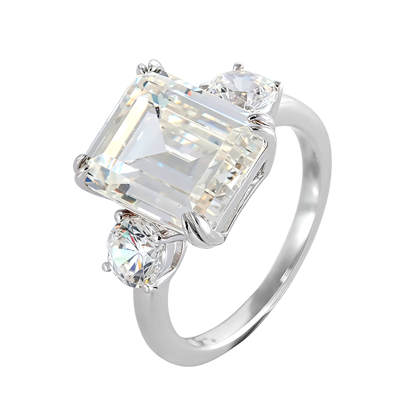 Emerald-cut center ring 