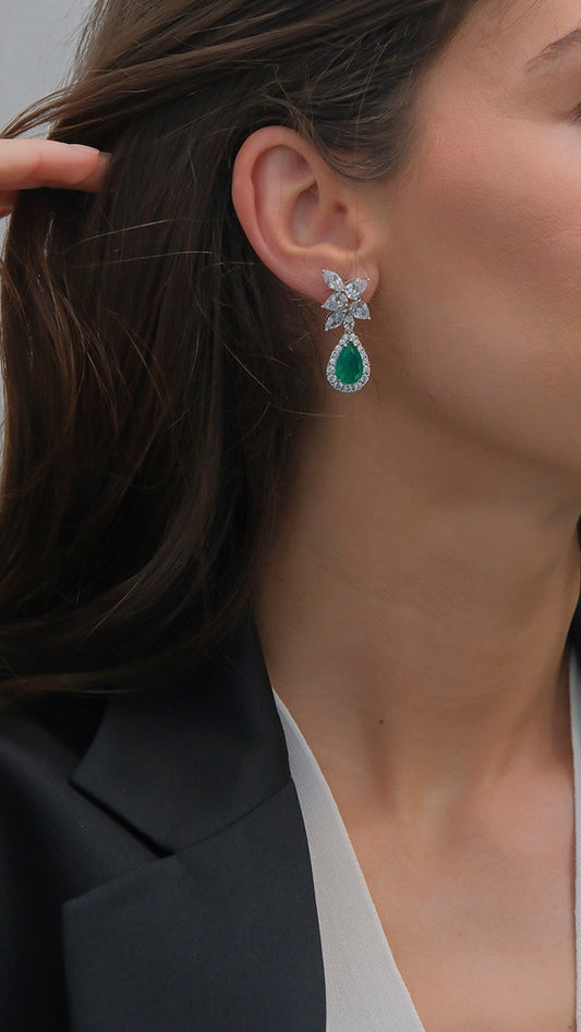 Pendientes joya esmeralda