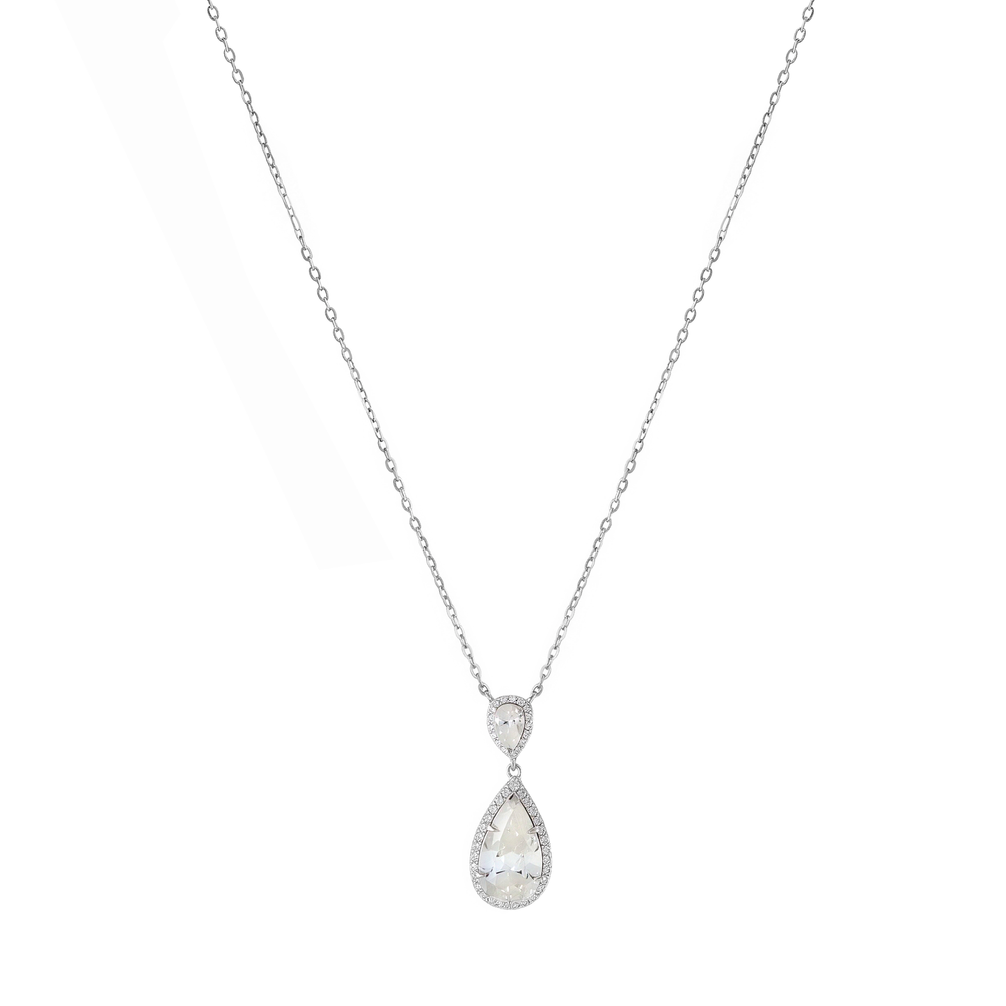Necklace with pear-shaped stone pendant 