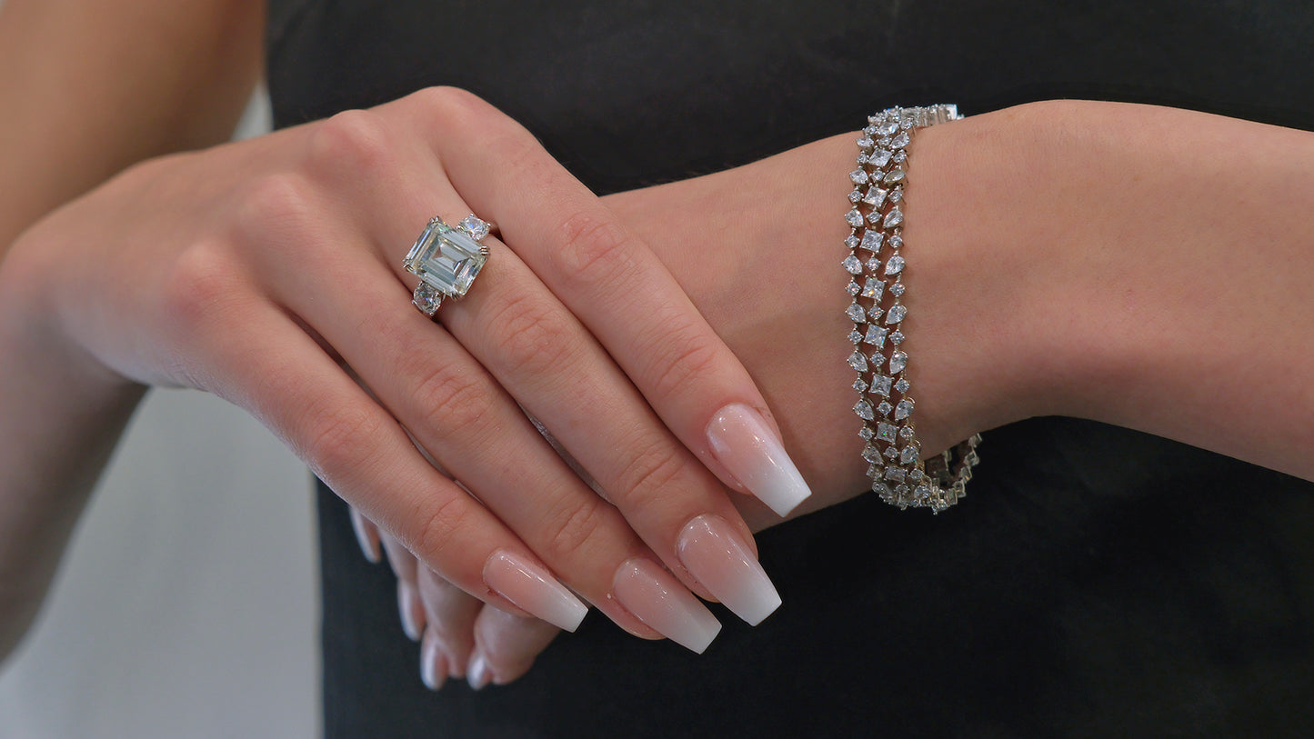 Silberarmband mit 3 Reihen Zirkonia