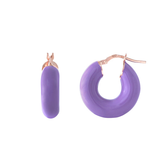 Aros con baño de oro en esmalte