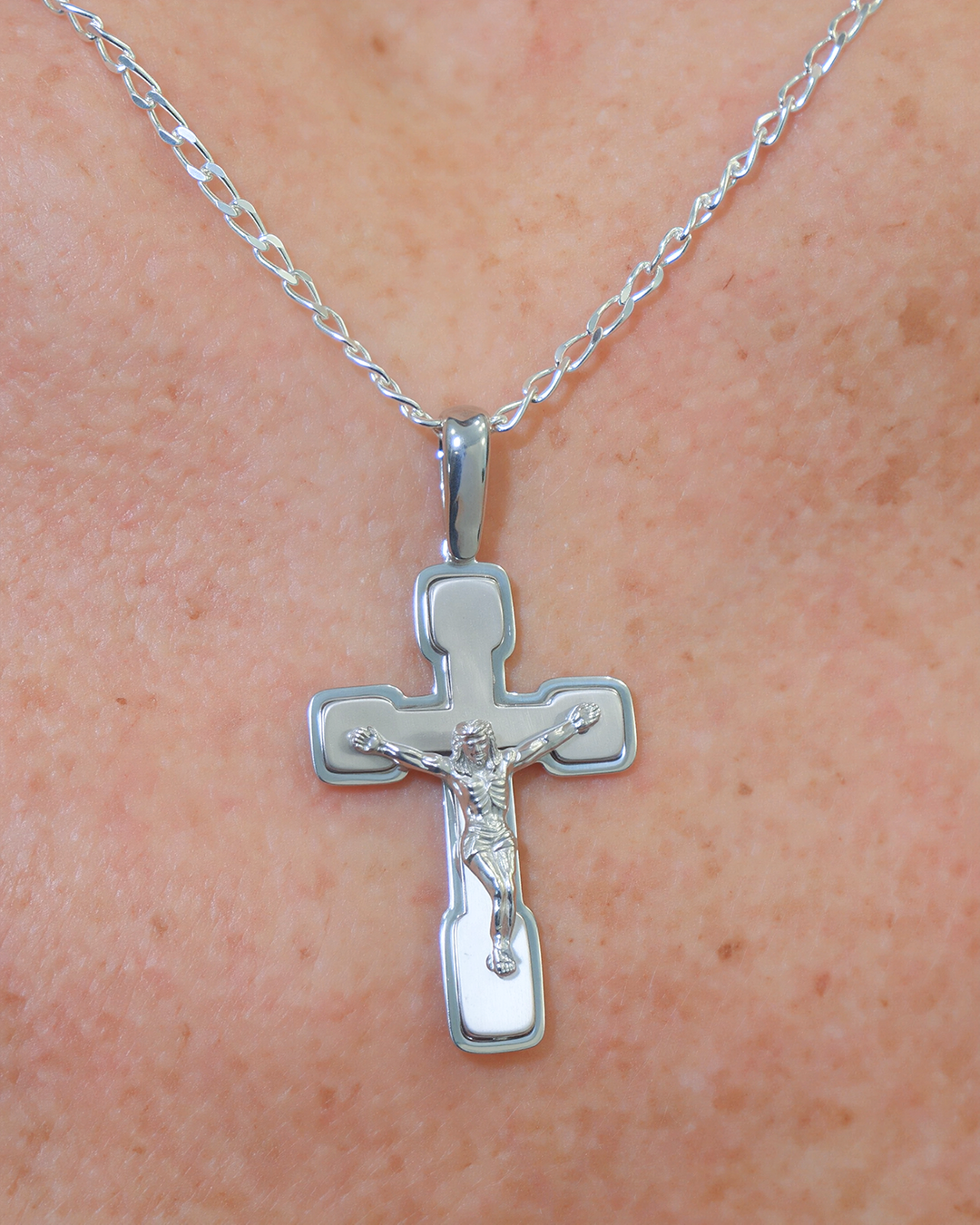 Large silver cross with Christ