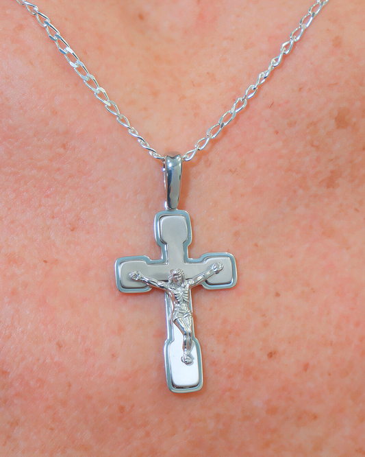Large silver cross with Christ