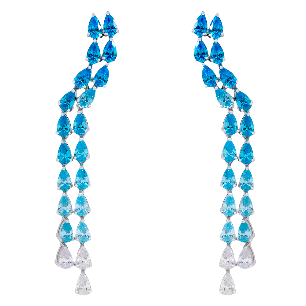 Pendientes en plata 925 cascada en colores – vista 2