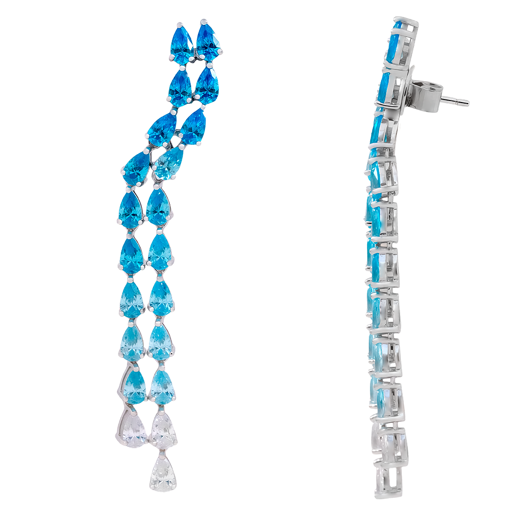 Pendientes en plata 925 cascada en colores – vista 4