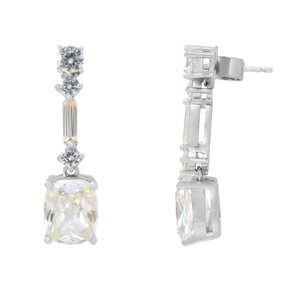 Pendientes largos en plata 925 con piedras hidrotermales – vista 3