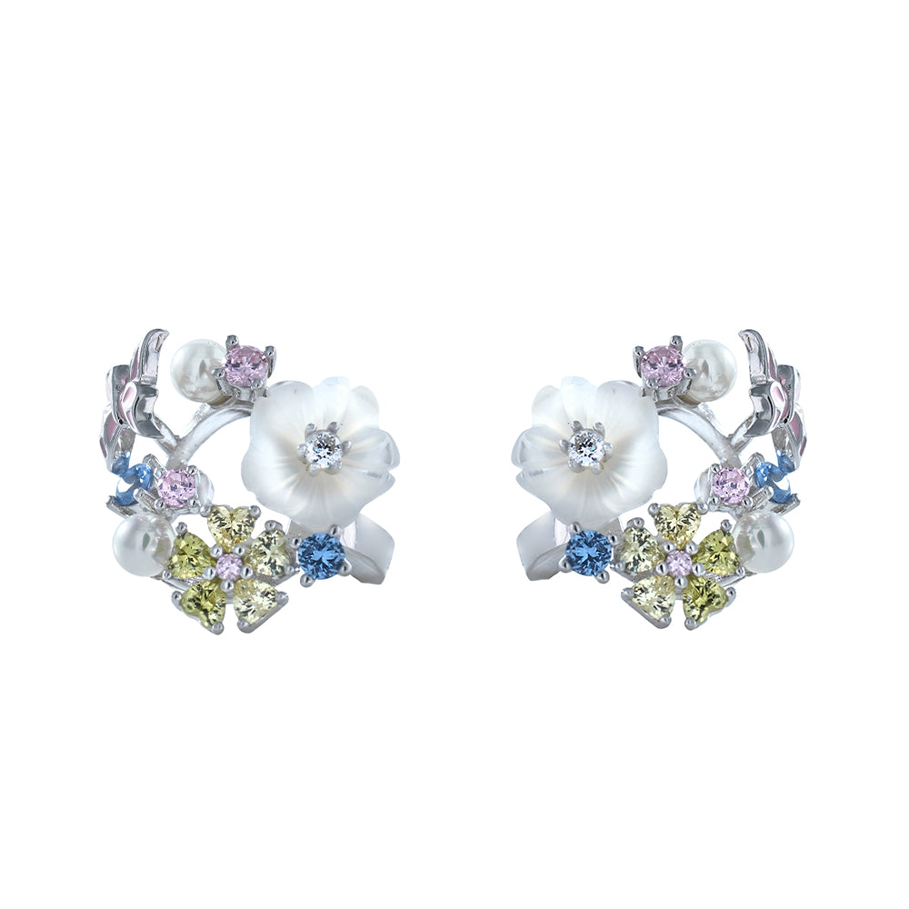 Pendientes flores y mariposas con circonitas