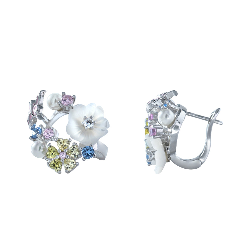 Pendientes flores y mariposas con circonitas