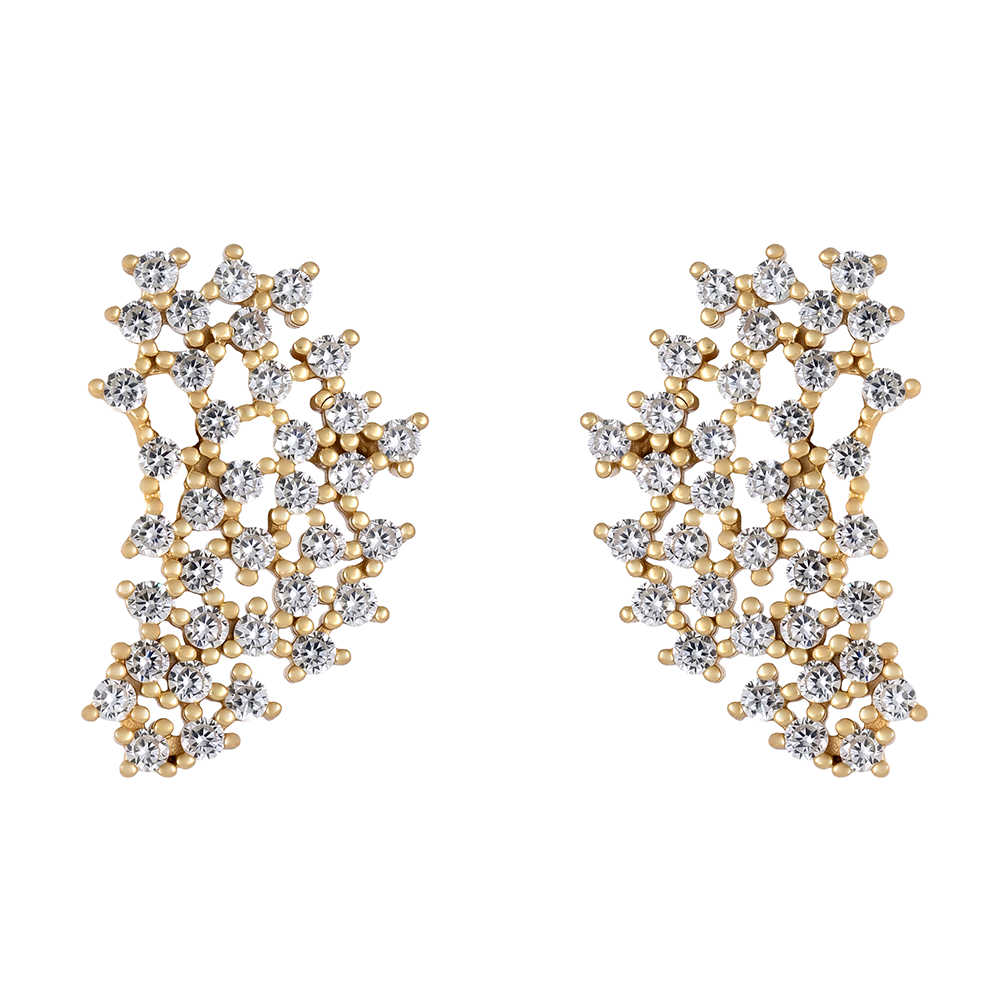 Pendientes abanico dorado