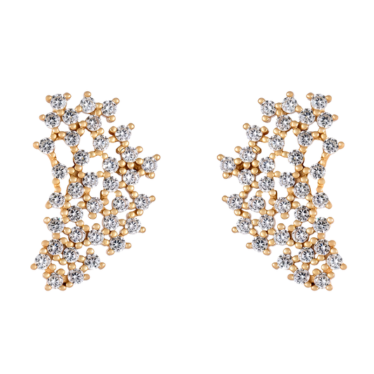 Pendientes abanico plata dorada