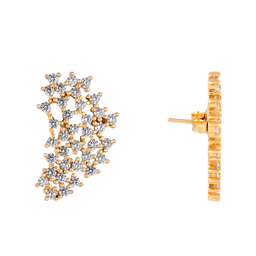 Pendientes abanico dorado