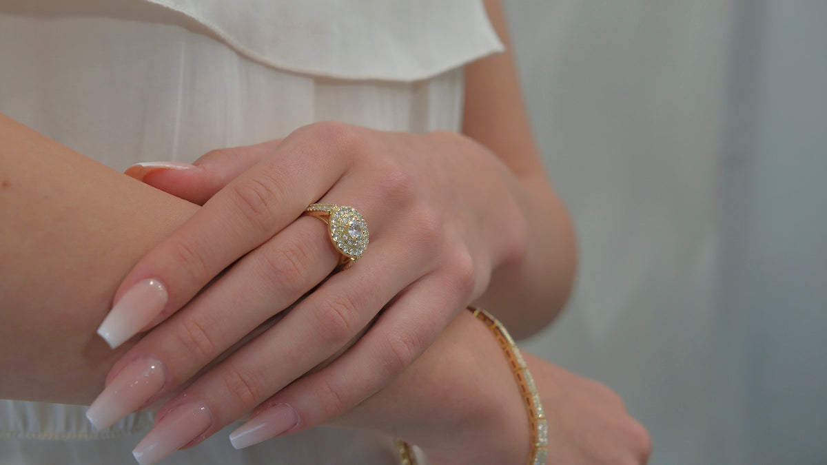 Anillo en plata con baño de oro