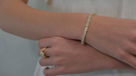 Pulsera con circonitas talla baguette