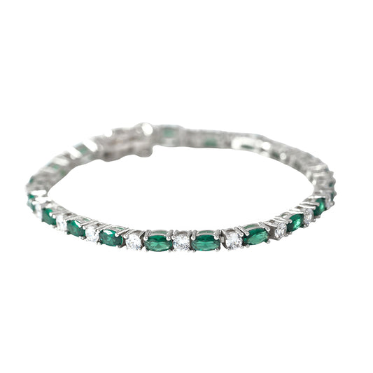 Pulsera en plata con circonitas de color
