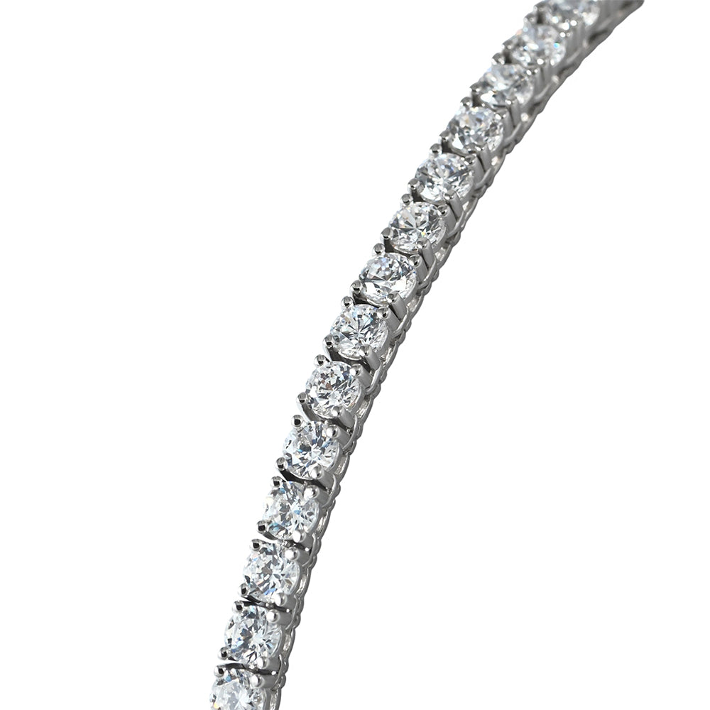 Riviere model silver bracelet with zircons