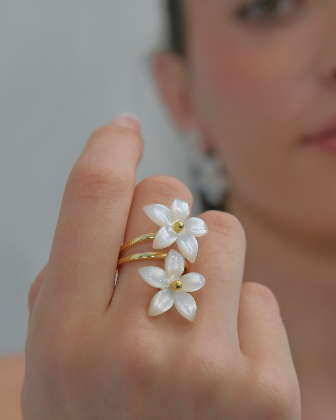 Anillo dobles flores