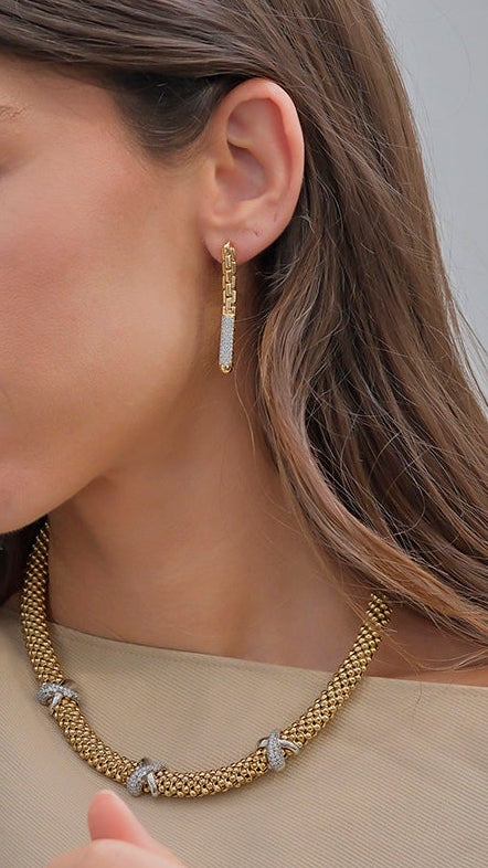 Pendientes largos malla circonitas
