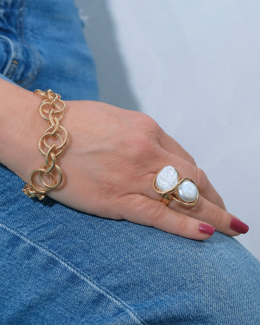 Ring mit 2 Barockperlen im You and Me-Stil 