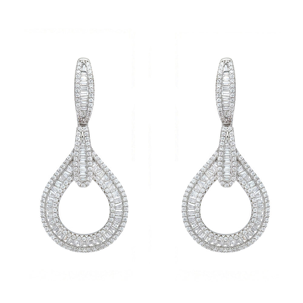 Pendientes largos talla baguette