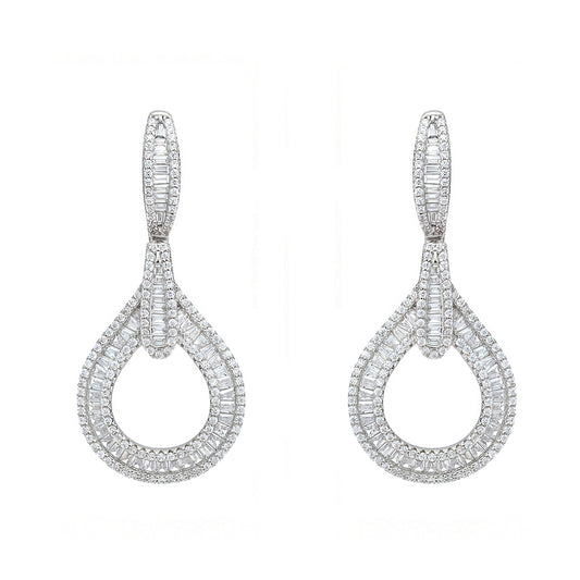 Pendientes largos talla baguette