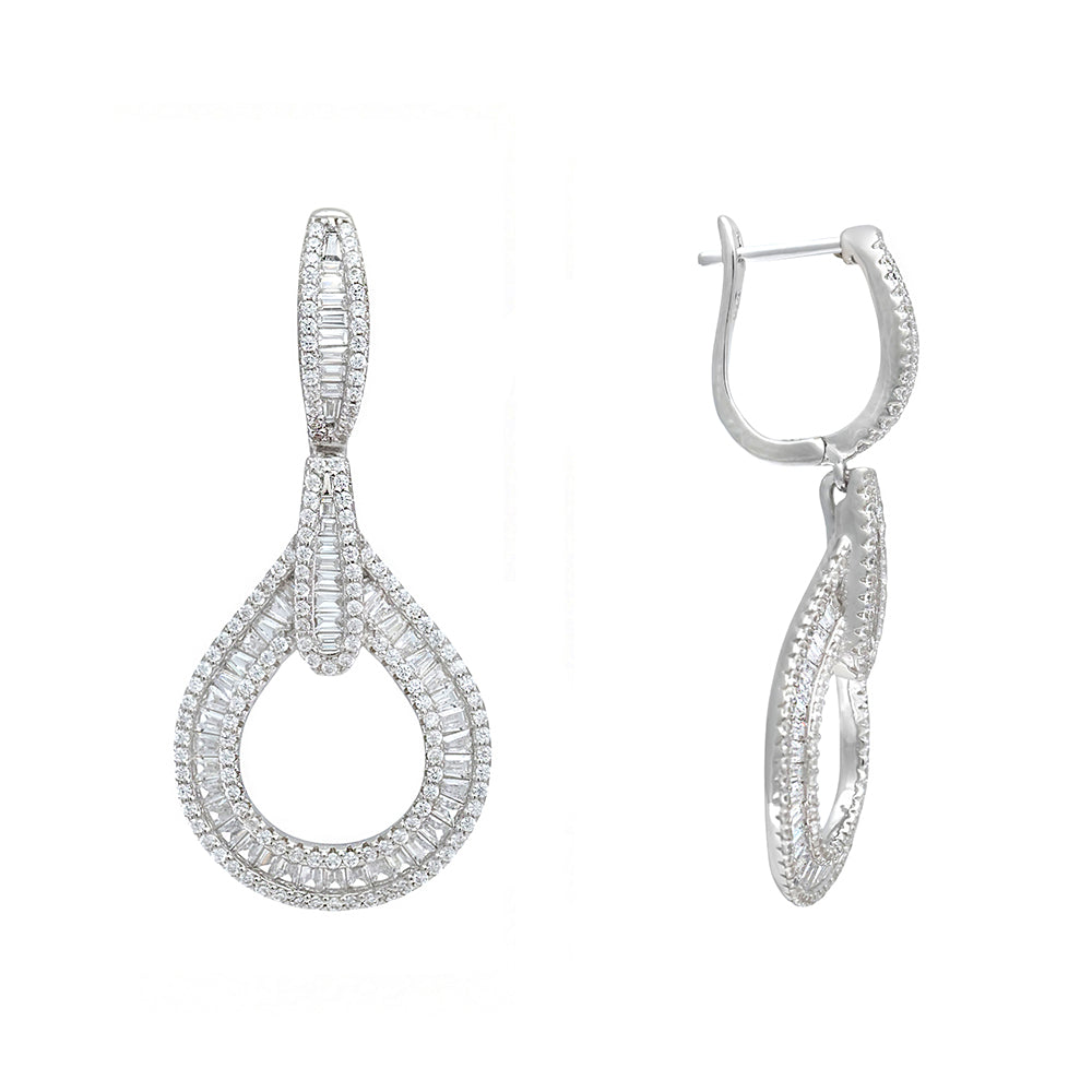 Pendientes largos talla baguette